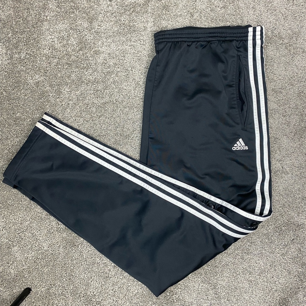 Vintage 90s black adidas tear‎ away track pants